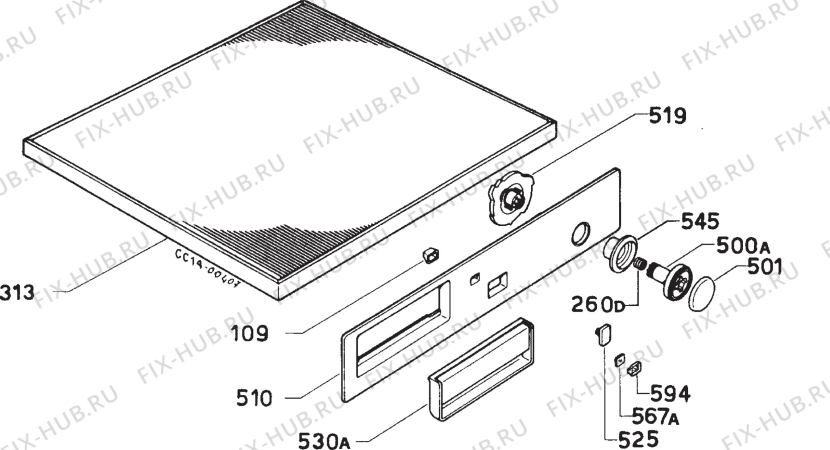 Взрыв-схема стиральной машины Zanussi ZE811E - Схема узла Command panel 037