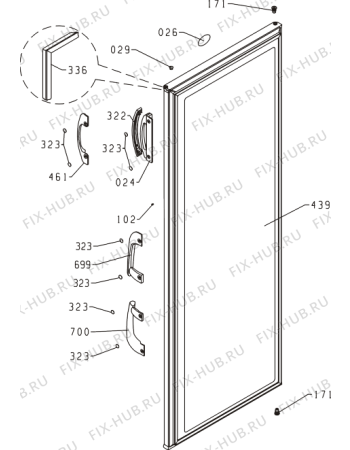 Взрыв-схема холодильника Gorenje F6311W (147676, ZOS3166) - Схема узла 02