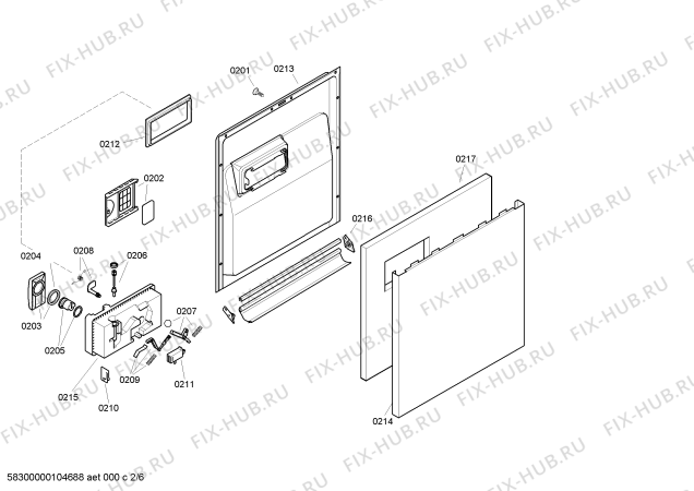 Схема №1 SGS55A12EU с изображением Краткая инструкция для посудомоечной машины Bosch 00589947