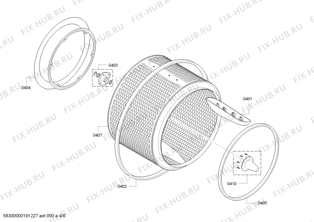 Схема №1 1KDR73017B с изображением Ручка выбора программ для электросушки Bosch 00625725