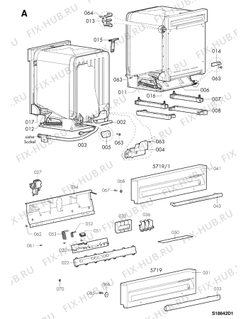 Схема №2 GS 5719/1 IN с изображением Панель для электропосудомоечной машины Whirlpool 480140100581