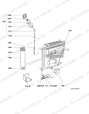 Взрыв-схема холодильника Electrolux RM4212 - Схема узла Cooling generator