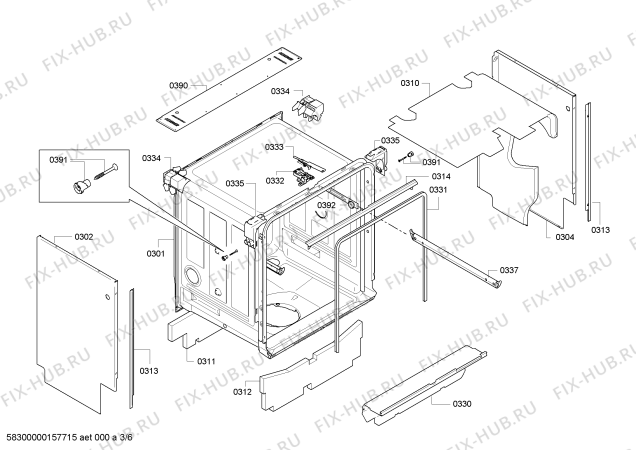 Взрыв-схема посудомоечной машины Siemens SN56M557EC - Схема узла 03