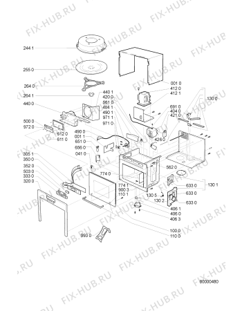 Схема №1 AMW 461 WH с изображением Кнопка для свч печи Whirlpool 481241259046