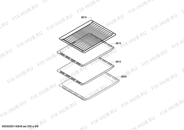 Взрыв-схема плиты (духовки) Bosch HBA63A150S - Схема узла 06