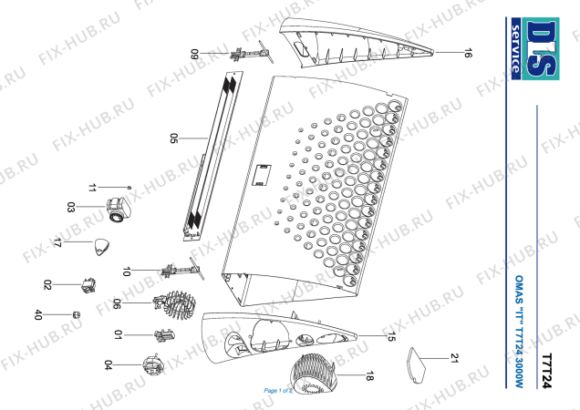 Схема №1 PC1 с изображением Тумблер для электрообогревателя DELONGHI OM1402