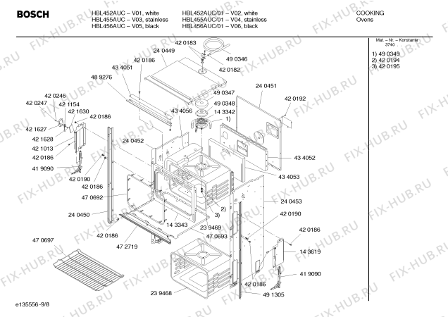 Схема №2 HBL455AUC с изображением Стеклянная полка для холодильника Bosch 00239454