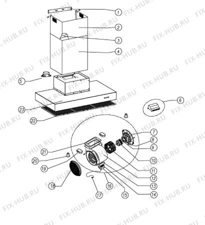 Схема №1 MOBILA90SS с изображением Электромотор для вытяжки DELONGHI DAU1570113
