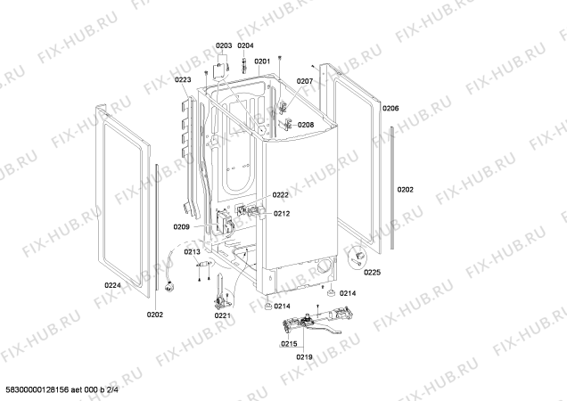 Взрыв-схема стиральной машины Bosch WOT24351FF - Схема узла 02