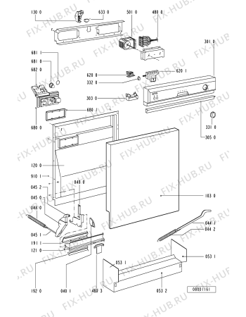 Схема №1 ADL 842/2 WH с изображением Мини-ручка для посудомоечной машины Whirlpool 481941258825