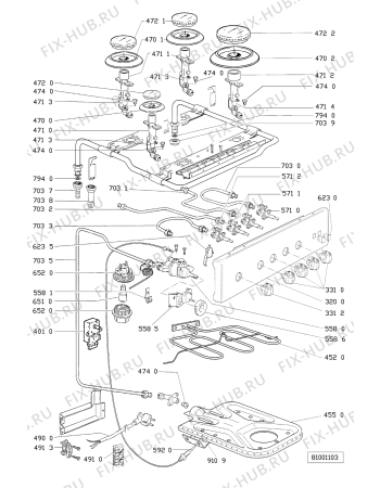 Схема №1 C 308 с изображением Обшивка для плиты (духовки) Whirlpool 481945359166