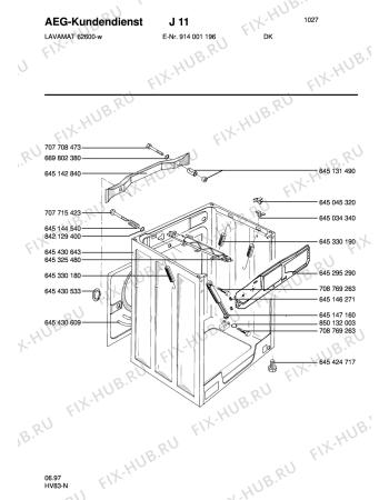 Взрыв-схема стиральной машины Aeg LAV62600-W DK - Схема узла Housing 001