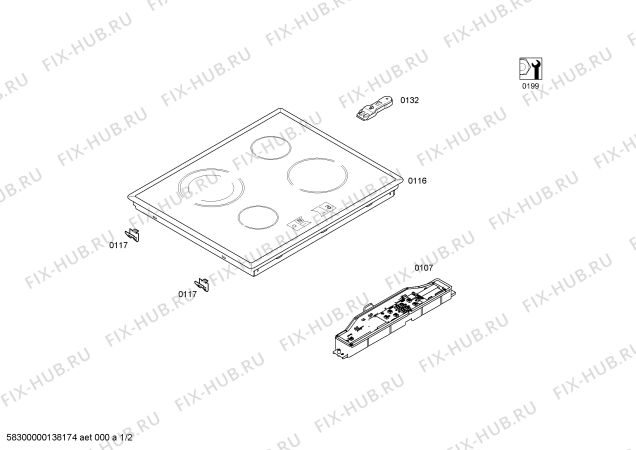 Схема №1 3EB713X с изображением Инструкция по установке/монтажу для духового шкафа Bosch 00548865