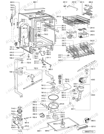 Схема №1 ADG 700 LD с изображением Панель для электропосудомоечной машины Whirlpool 480140101365