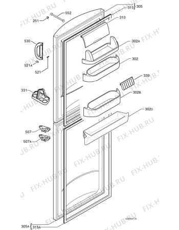 Взрыв-схема холодильника Electrolux ENB3269 - Схема узла Door 003