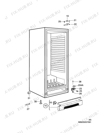 Взрыв-схема холодильника Arthurmartinelux ARES31800W - Схема узла C10 Cabinet