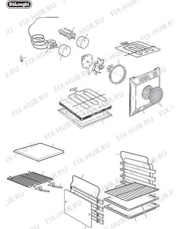 Взрыв-схема плиты (духовки) Delonghi Australia DE926GWF - Схема узла 7