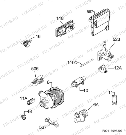 Взрыв-схема посудомоечной машины Zanussi ZDV11005FA - Схема узла Electrical equipment 268