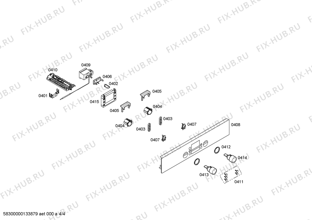 Схема №1 P1HEC38022 с изображением Ручка управления духовкой для электропечи Bosch 00613677