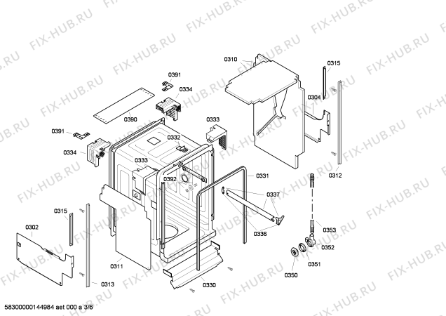 Взрыв-схема посудомоечной машины Bosch SRV53M13EU - Схема узла 03
