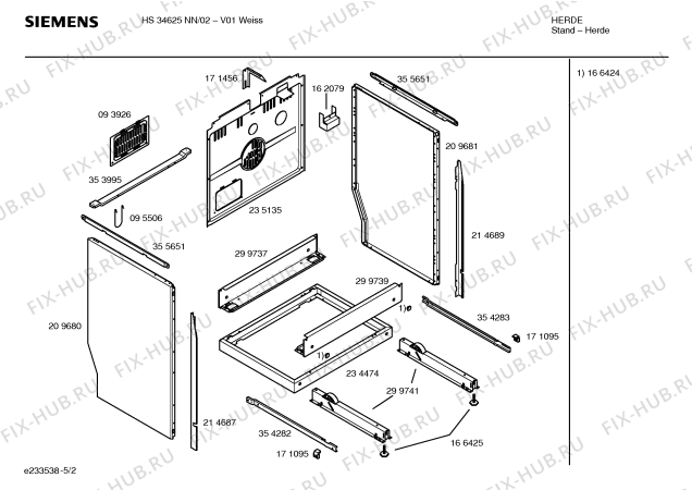 Схема №2 HS34625NN с изображением Инструкция по эксплуатации для духового шкафа Siemens 00527791