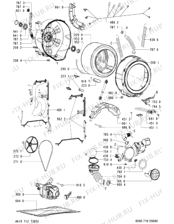 Схема №1 716 BC/TS с изображением Ручка (крючок) люка для стиральной машины Whirlpool 481249818698