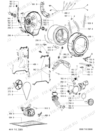 Схема №1 716 BC/TS с изображением Рукоятка для стиралки Whirlpool 481249818766