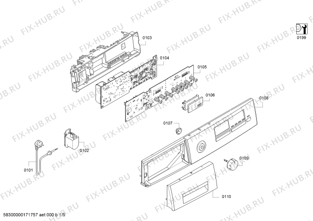 Схема №1 WM12Q4H8IT IQ500 с изображением Панель управления для стиралки Siemens 00746891