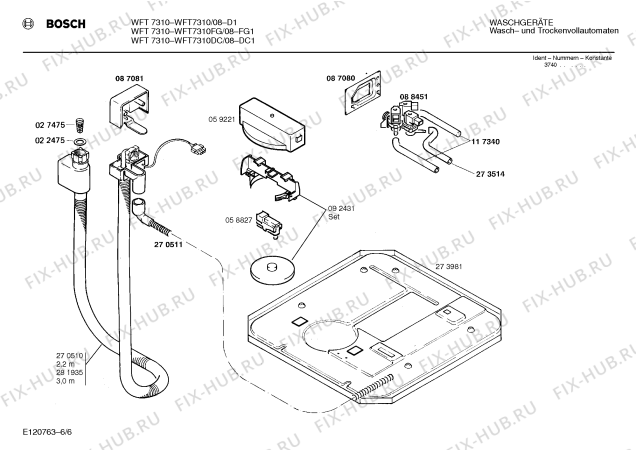 Схема №1 WD53310FG SIWAMAT PLUS 5331 с изображением Нижняя часть корпуса для стиралки Bosch 00273981