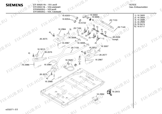 Взрыв-схема плиты (духовки) Siemens ER10950SG - Схема узла 02