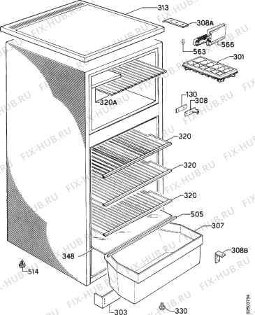 Взрыв-схема холодильника Zanussi ZFCB15/4 - Схема узла Housing 001