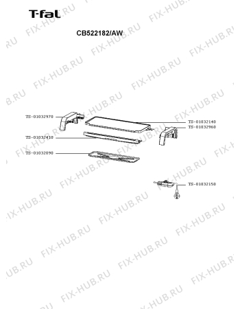 Схема №1 CB522182/AW с изображением Плоскость для электрогриля Seb TS-01032140