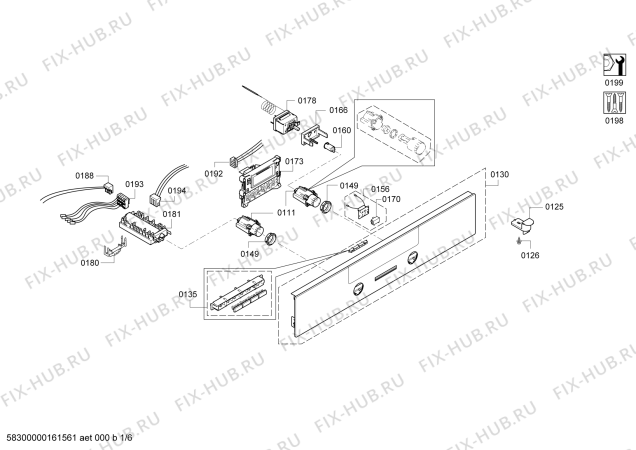 Схема №1 HB23AB521J с изображением Кабель для плиты (духовки) Siemens 00625383