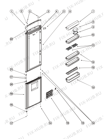 Взрыв-схема холодильника Indesit MBA2200X (F032302) - Схема узла