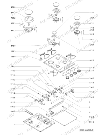 Схема №1 AKM 353/IX с изображением Покрытие для плиты (духовки) Whirlpool 481936069718