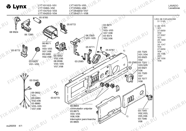 Схема №1 WV22800BY SIWAMAT 2280 с изображением Переключатель для стиральной машины Bosch 00058804