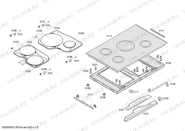 Схема №1 EH785502E inducc.siemens.80.4i.m_top.inox.tc_basic с изображением Стеклокерамика для электропечи Siemens 00479572