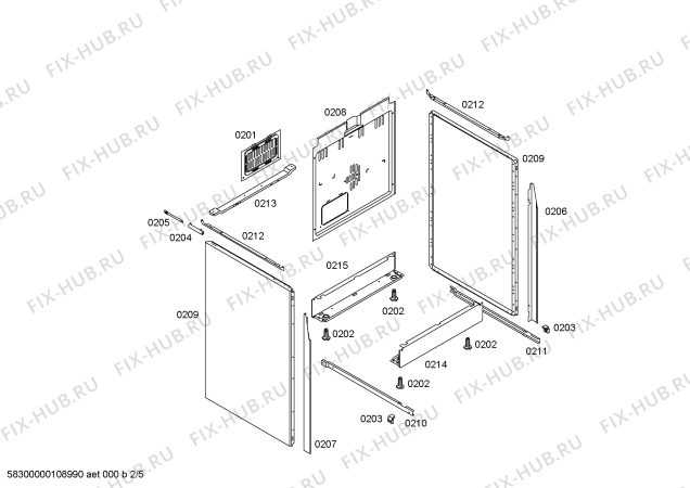 Взрыв-схема плиты (духовки) Bosch HSS352ACC Bosch - Схема узла 02