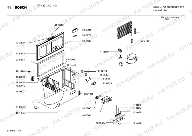 Схема №1 GTN2210 с изображением Крышка для холодильника Bosch 00236363