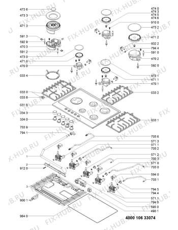Схема №1 HBTE70S (F093502) с изображением Запчасть для плиты (духовки) Indesit C00385434