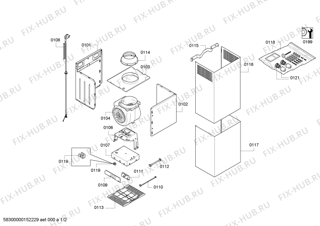 Схема №1 AW250191 Gaggenau с изображением Осветительная планка для вытяжки Bosch 00688049