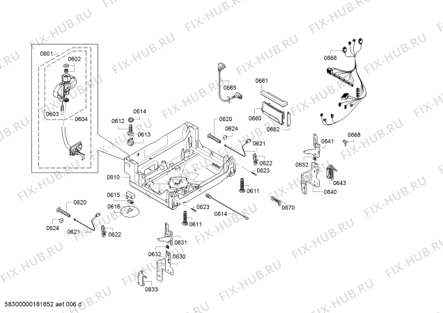 Схема №2 SMS69M68EU с изображением Крышка для посудомоечной машины Bosch 00626594