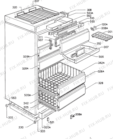 Взрыв-схема холодильника Zanussi Z625VF - Схема узла Housing 001