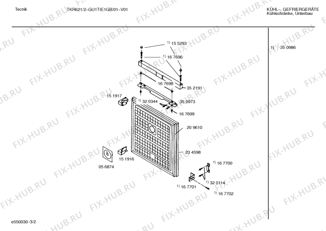 Взрыв-схема холодильника Tecnik GU1TIE1GB - Схема узла 02