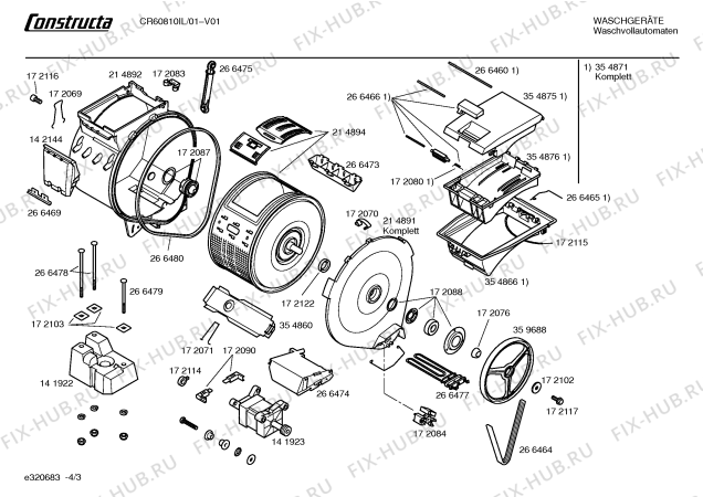 Схема №1 CR60810IL CONSTRUCTA CR6081 с изображением Панель управления для стиралки Bosch 00361913