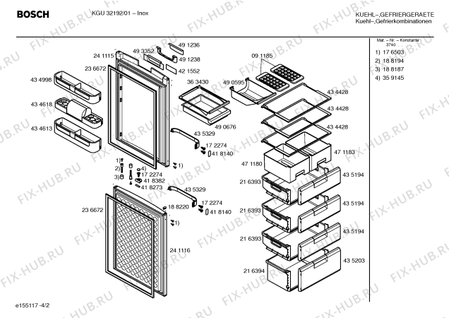 Схема №2 KGU32192 с изображением Панель управления для холодильника Bosch 00471571