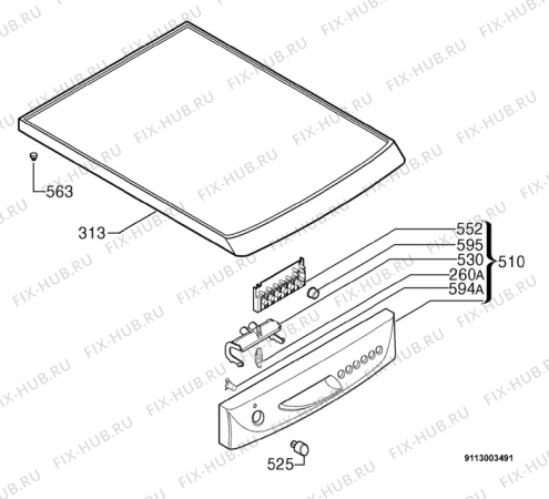 Взрыв-схема посудомоечной машины Zanussi DE4844 - Схема узла Command panel 037