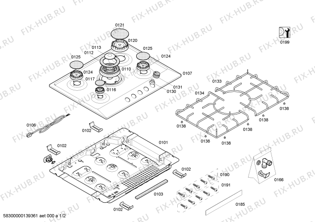 Схема №1 T25S56W0 с изображением Ручка конфорки для плиты (духовки) Bosch 00616111