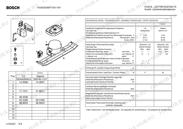 Взрыв-схема холодильника Bosch KGS32320FF - Схема узла 03