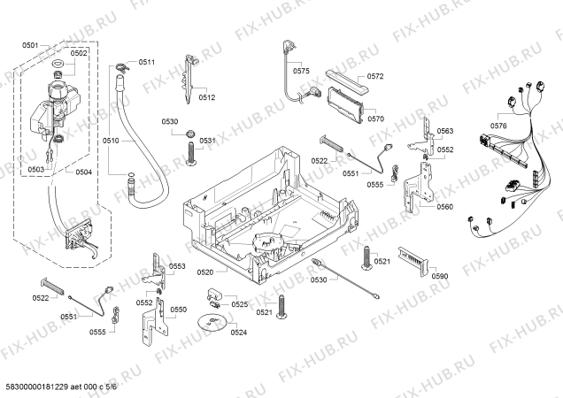 Схема №1 SMI40M05EU с изображением Передняя панель для посудомоечной машины Bosch 00671734
